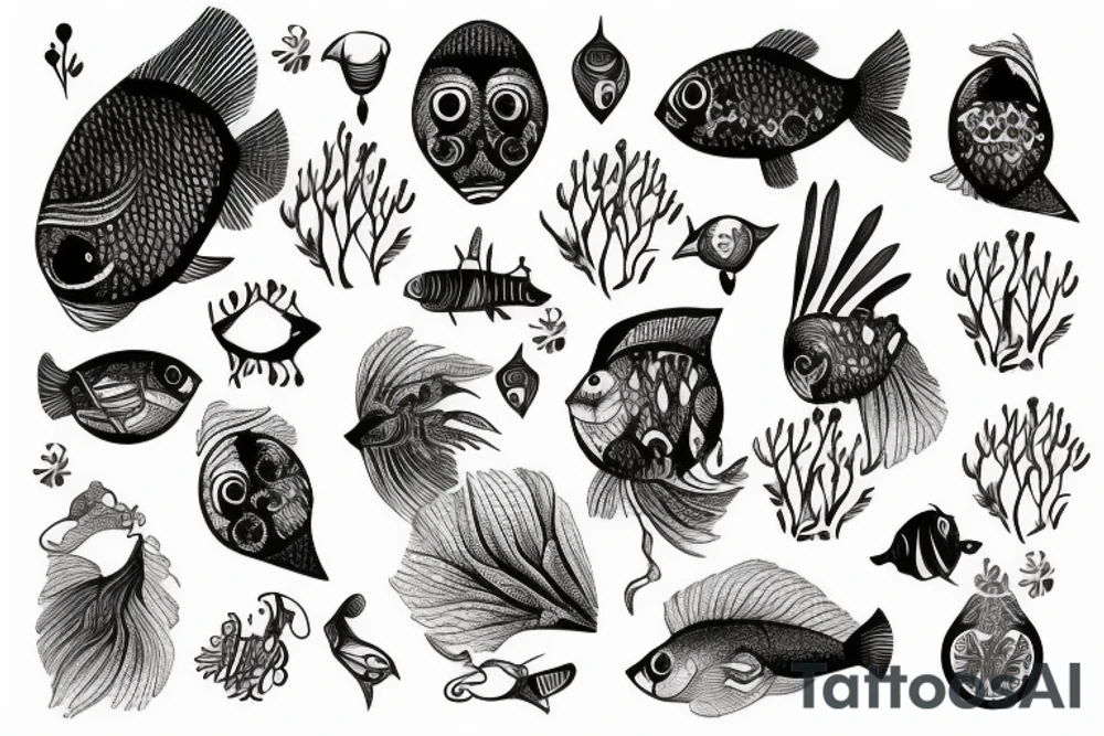 Gelyfish with forest tattoo idea