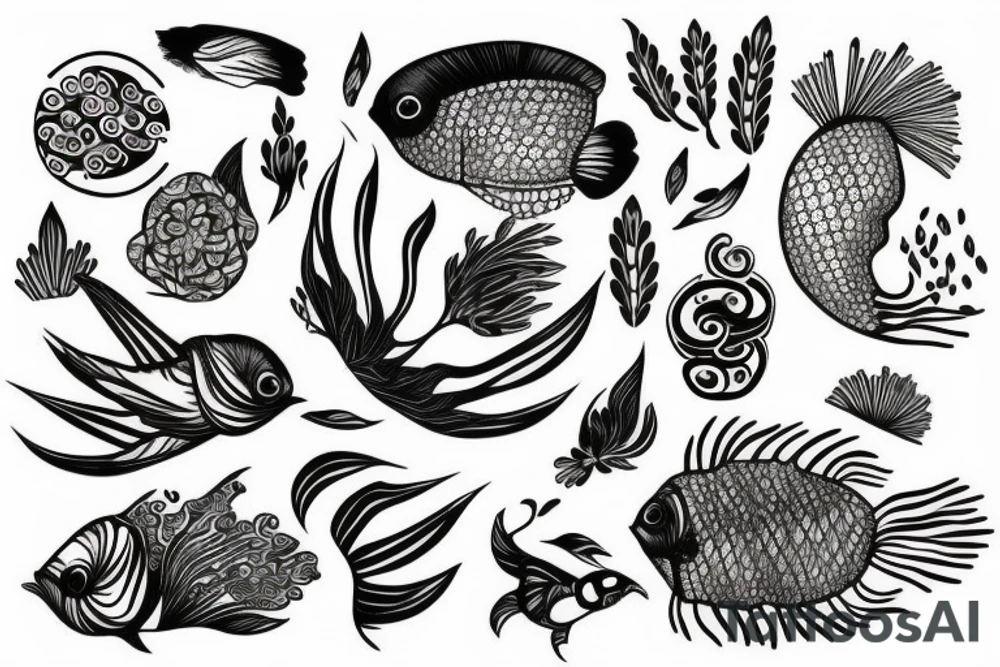 Gelyfish with forest tattoo idea