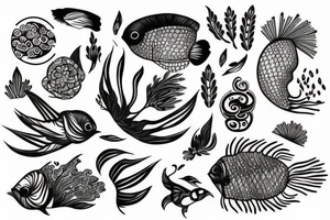 Gelyfish with forest tattoo idea
