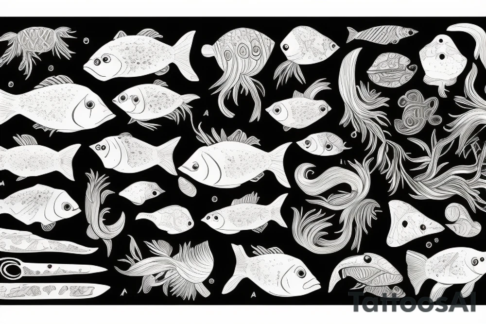 Gelly fish with forest tattoo idea