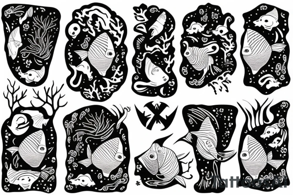 Gelly fish with forest tattoo idea