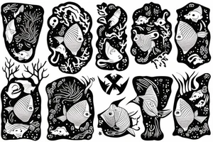 Gelly fish with forest tattoo idea