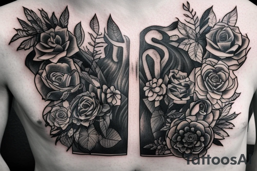 Book in the forest tattoo idea