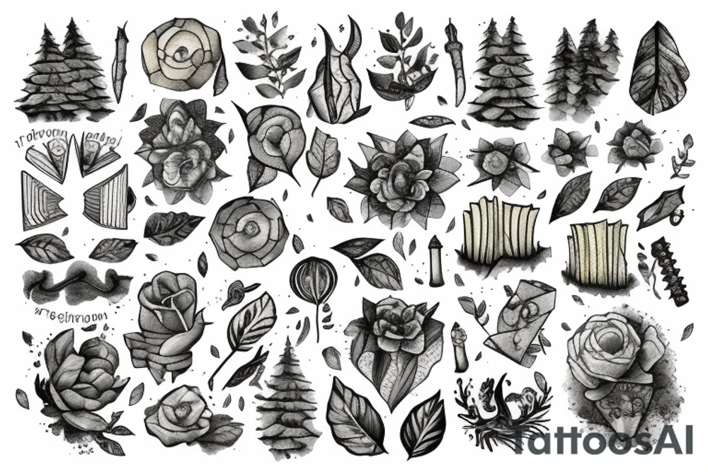 Book in the forest tattoo idea