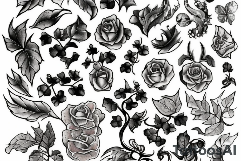 Glass of vine tattoo idea