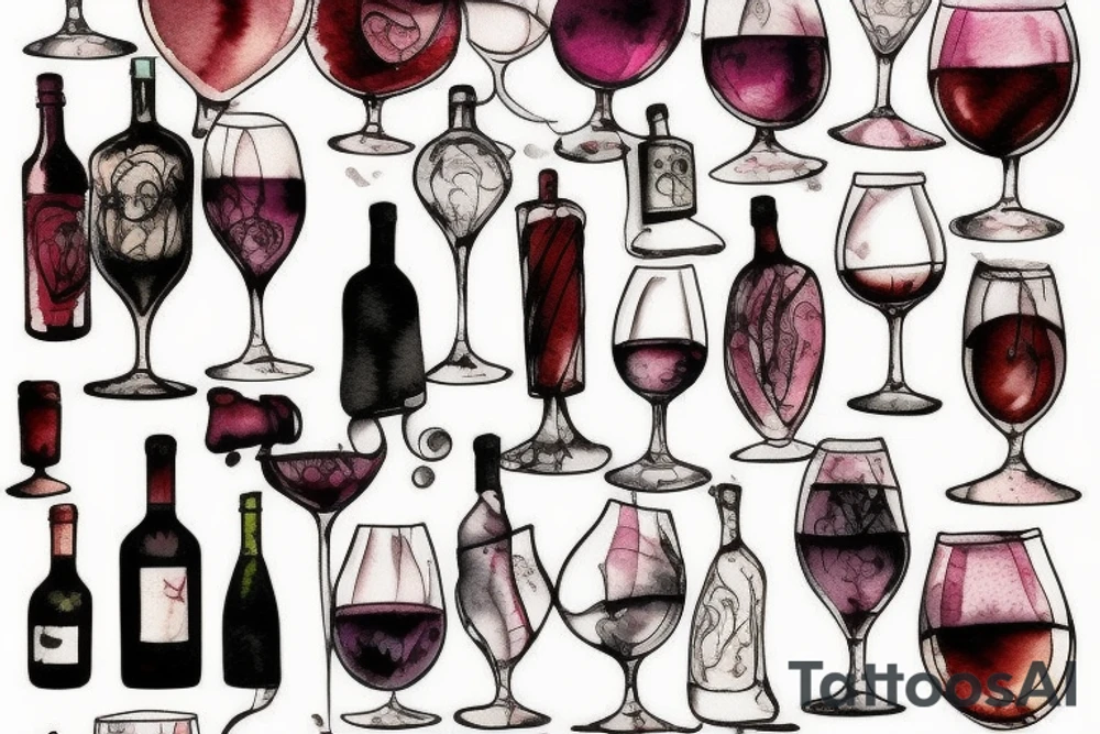 Glass of wine tattoo idea
