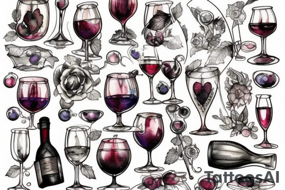 Glass of wine tattoo idea