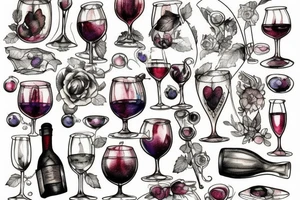 Glass of wine tattoo idea