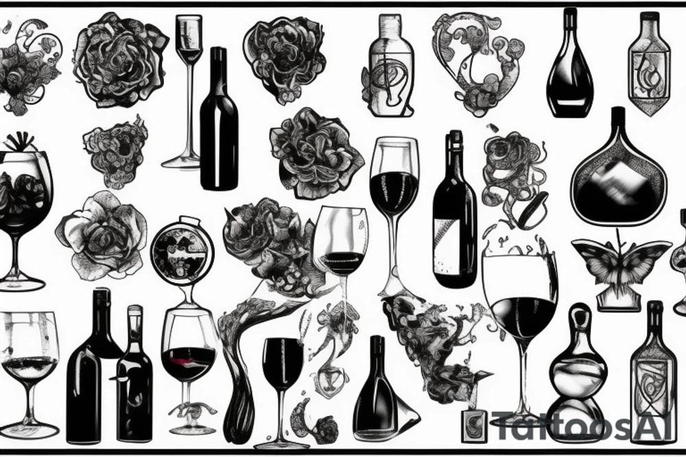 Glass of wine tattoo idea