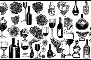 Glass of wine tattoo idea