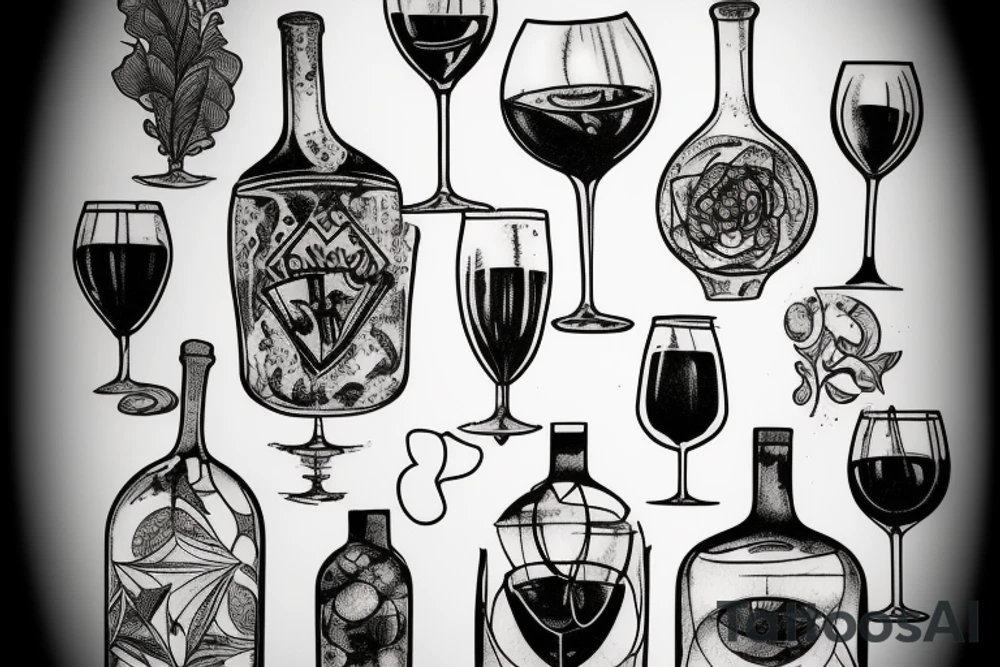 Glass of wine tattoo idea