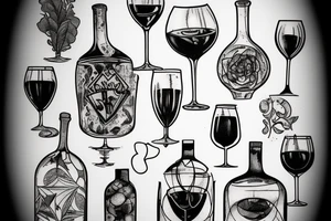 Glass of wine tattoo idea