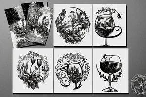 Glass of wine in the forest tattoo idea