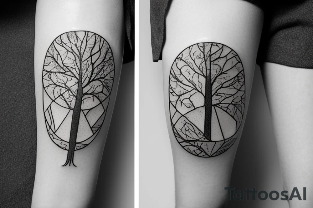 Glass of wine in the forest tattoo idea