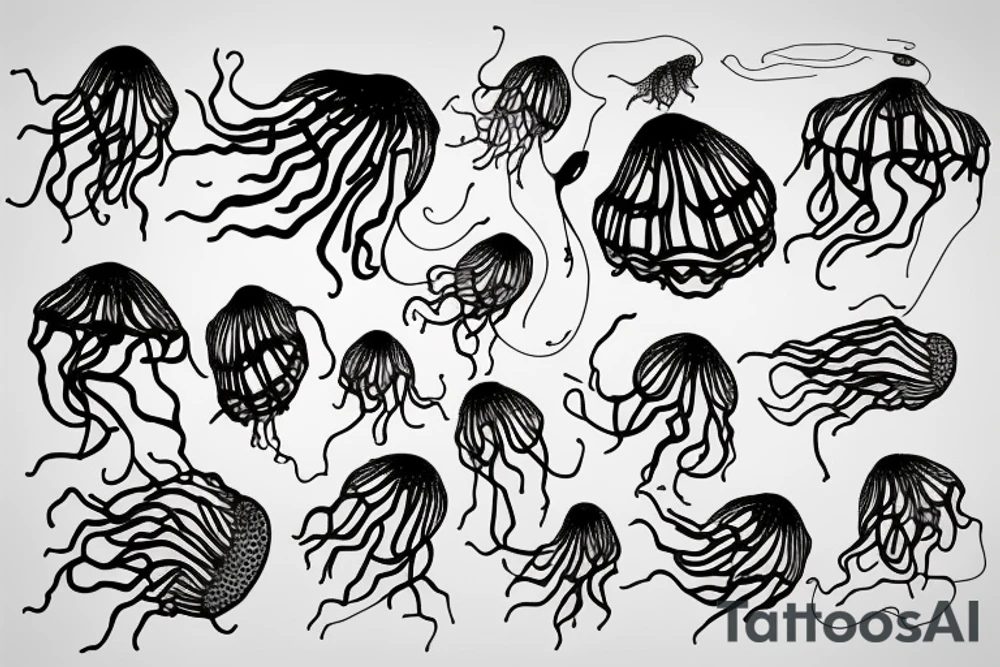 In the glass of wine there is a jelly-fish tattoo idea