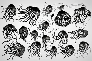 In the glass of wine there is a jelly-fish tattoo idea