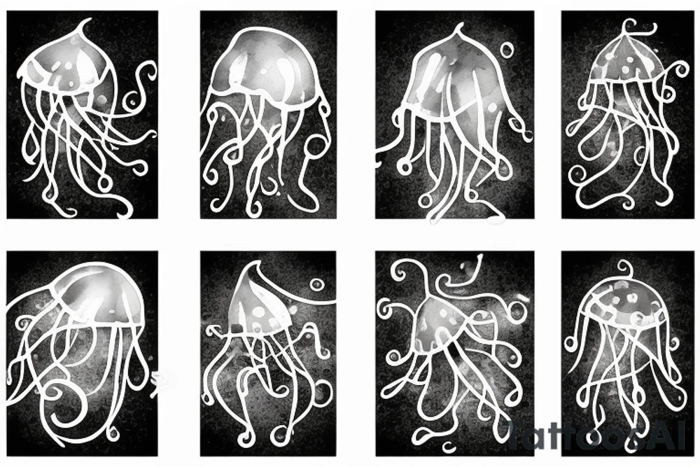 In the glass of wine there is a jelly-fish tattoo idea