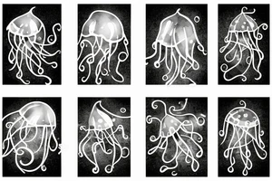 In the glass of wine there is a jelly-fish tattoo idea