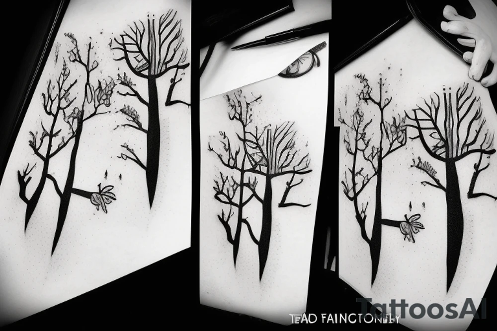 a tree grows from a book tattoo idea
