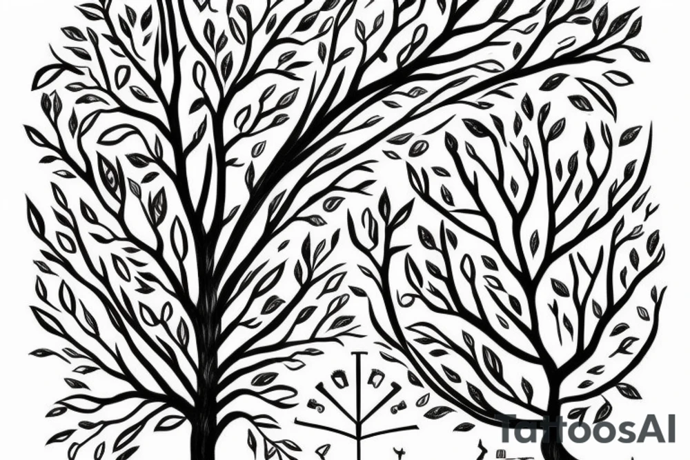 a tree grows from a book tattoo idea