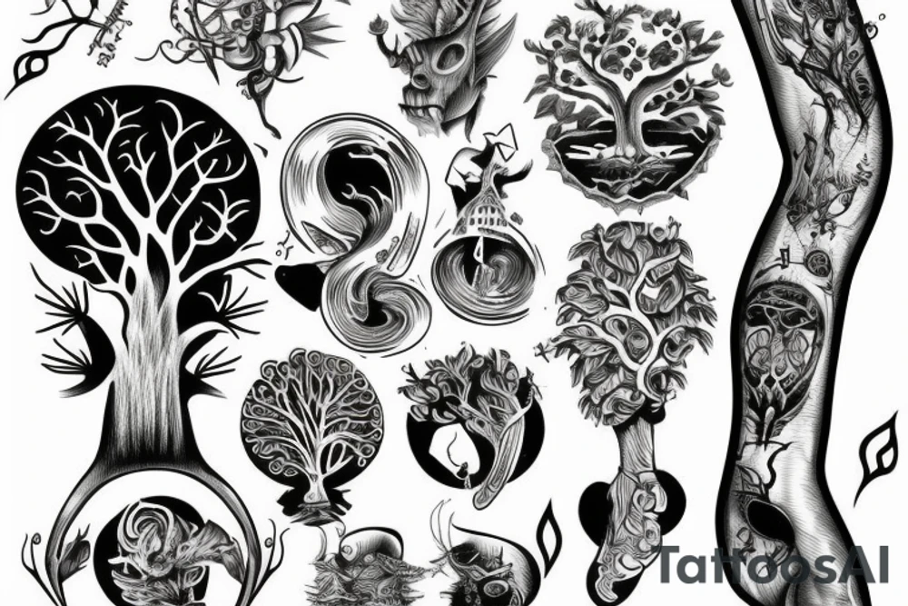 a tree grows from a book tattoo idea
