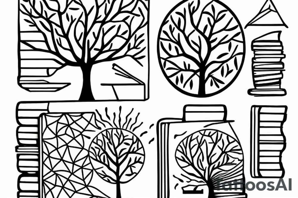 a tree grows from a book tattoo idea