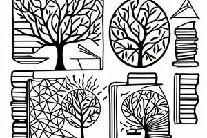 a tree grows from a book tattoo idea