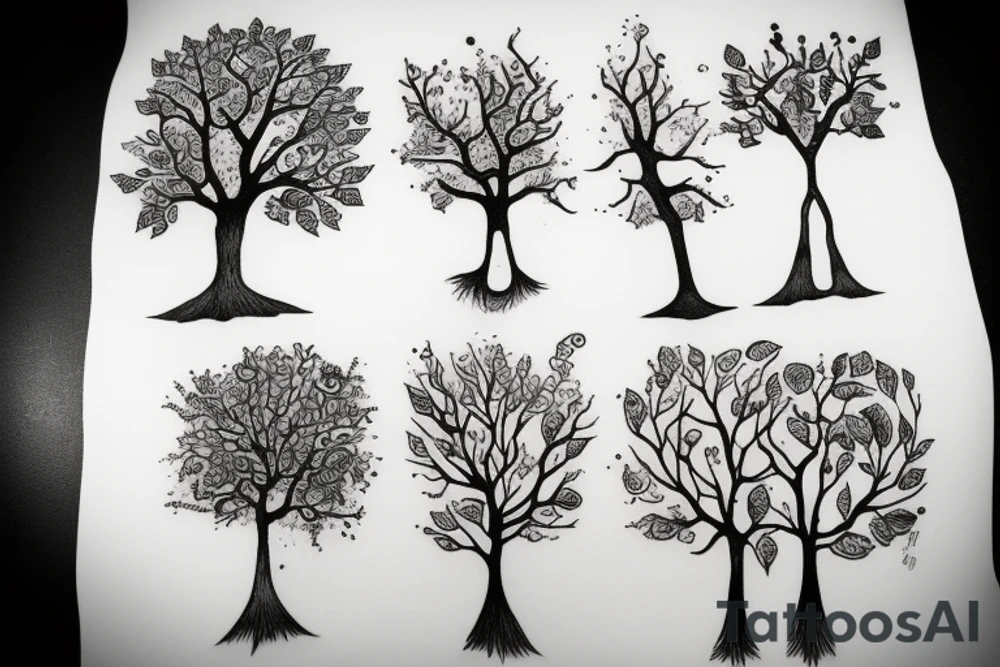 a tree grows from a book tattoo idea