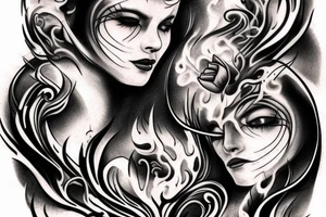 twins flames tattoo idea