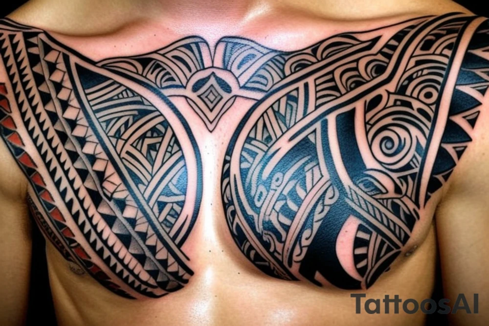 chest plate tattoo idea