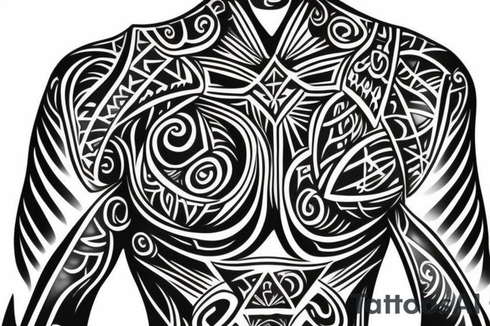 chest plate tattoo idea