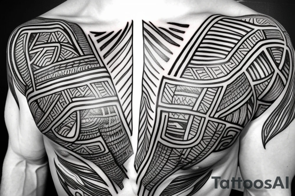 chest, colombian tribal tattoo idea