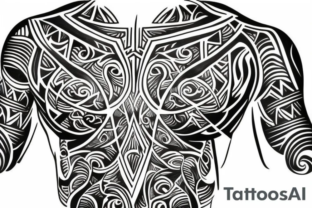 chest, colombian tribal tattoo idea