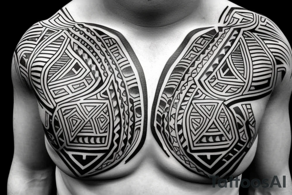 chest, colombian tribal tattoo idea