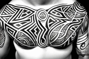 chest, colombian tribal tattoo idea