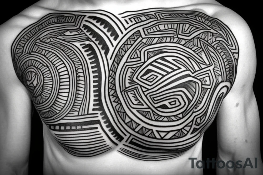 chest, colombian tribal tattoo idea