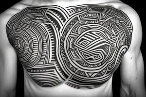 chest, colombian tribal tattoo idea