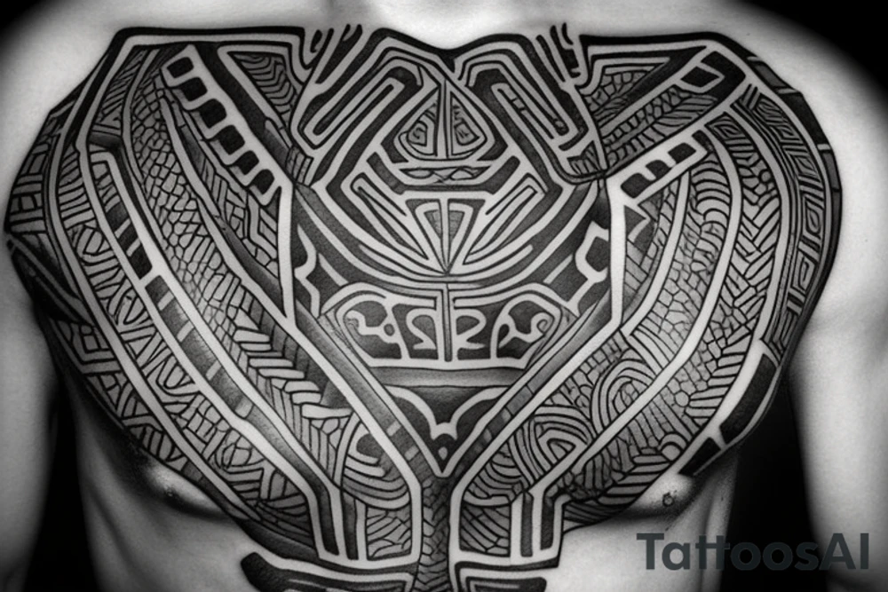 chest, arahuac 
tribal tattoo idea