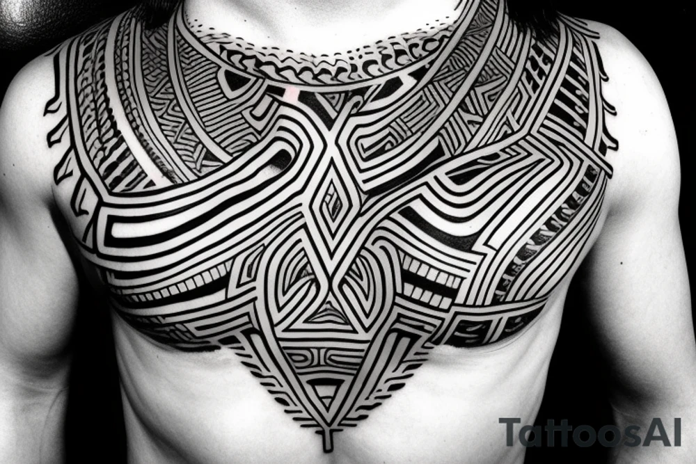 chest, arahuac 
tribal tattoo idea