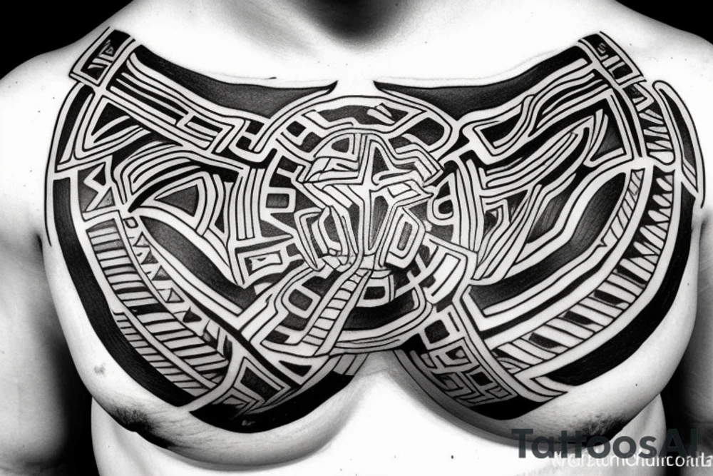 chest, arahuac 
tribal tattoo idea