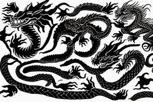 dragon's head，cat's body，snake's tail tattoo idea