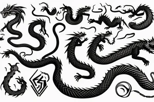 dragon's head，cat's body，snake's tail tattoo idea