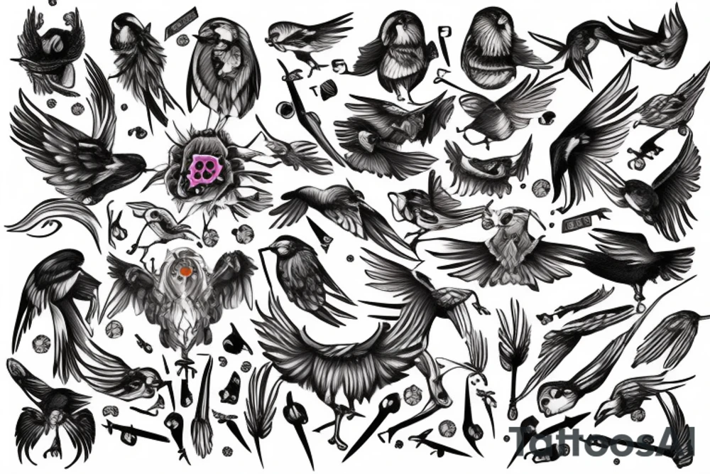a flock of swif tattoo idea