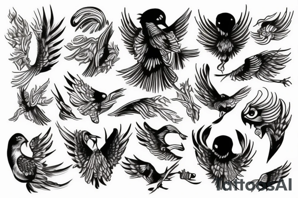 a flock of swif tattoo idea