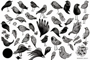 a flock of swif，small tattoo idea