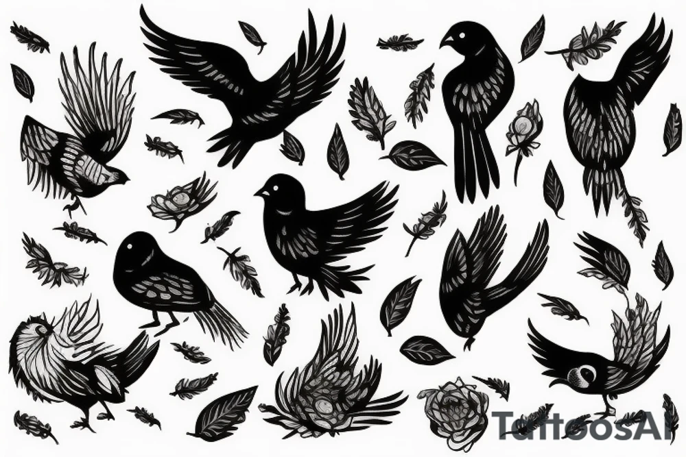 a flock of swif，small tattoo idea