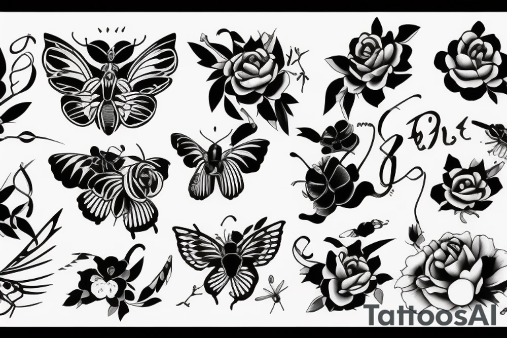 HJ字母的蝴蝶 tattoo idea