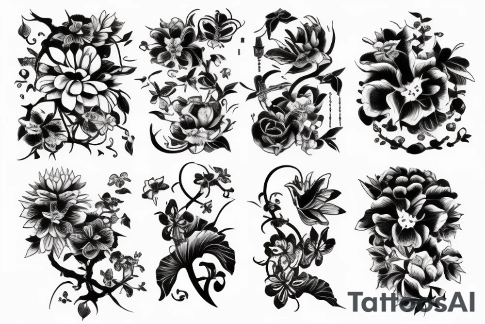 蝴蝶在玫瑰花上图片中有HJ字母 tattoo idea