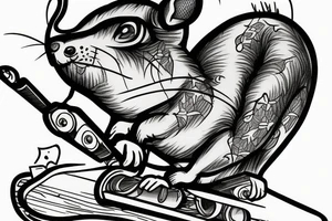 rat on skateboard tattoo idea