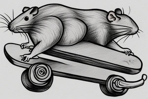 rat on skateboard tattoo idea
